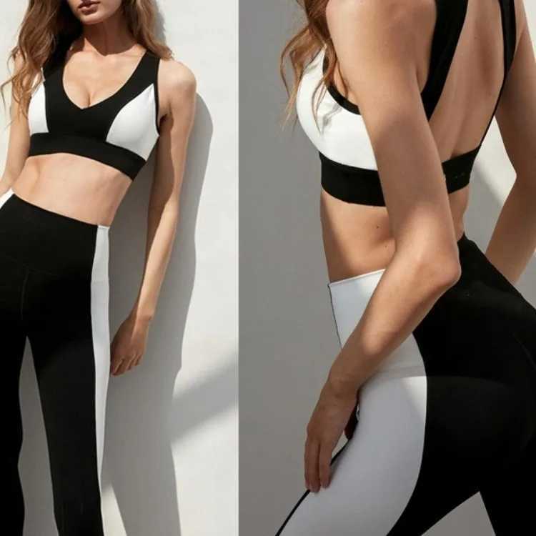 Patchwork Color Yoga Sets Women Zero-Feel High Strethy Soft Sports Suits Two Piece Fitness Tracksuits Female ActivewearXJ250109