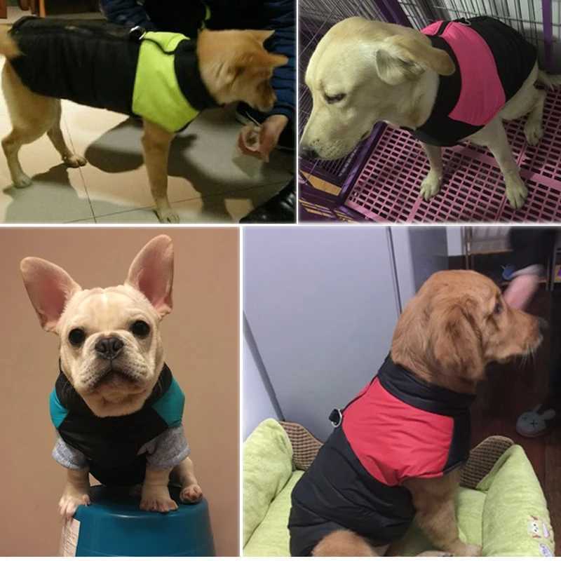 8 Size S-5XL Winter Dog Clothes For Pet Waterproof Warm Large Dog Vest Cat Puppy Dog Ski Coats Jackets Green/Red/Blue/PinkXJ250109