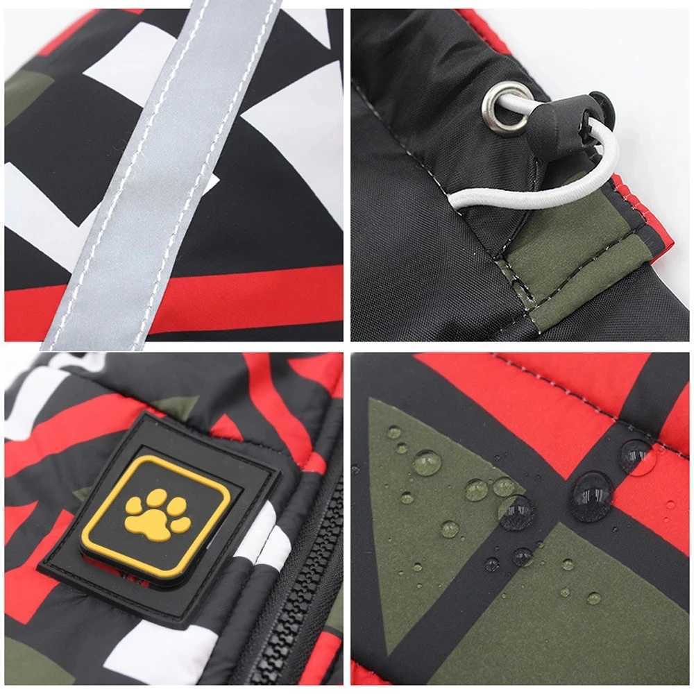 Large Dog Winter Coat Waterproof Big Dog Jacket Warm Cotton-Padded Vest for Dogs Outdoor Reflective Pet Clothes Labrador CoatXJ250109