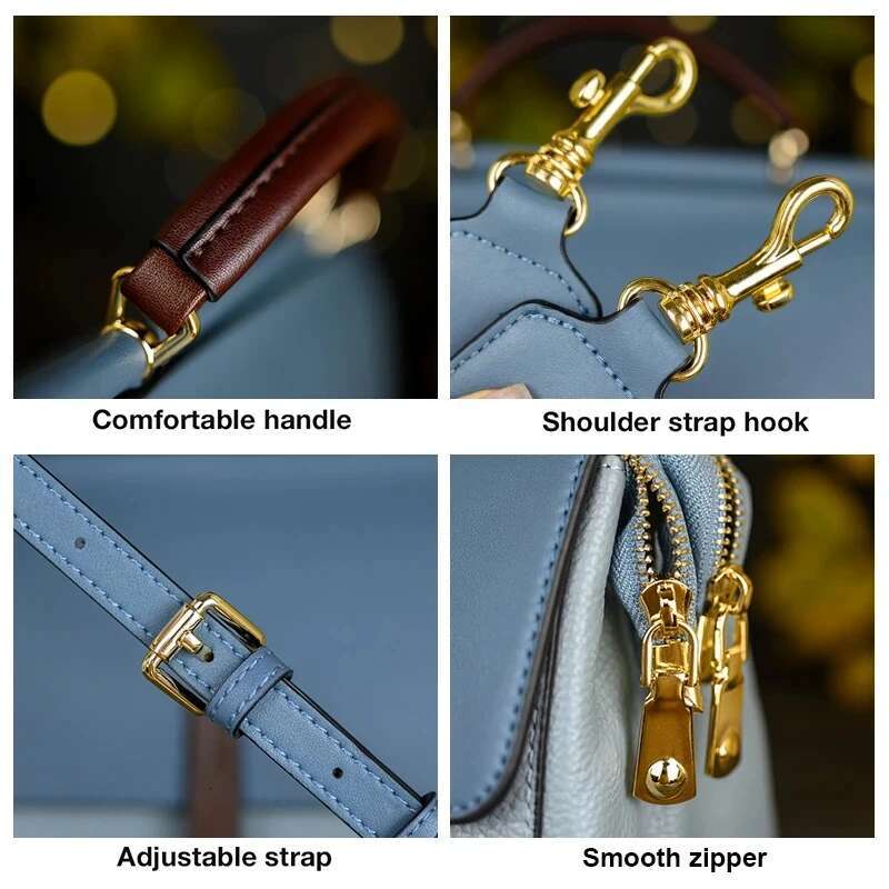 Jamhoo Female Split Leather Crossbody Bags Handbags Girl Simple Office Totes Women Small Commuter Stylish Shoulder Messenger Bag