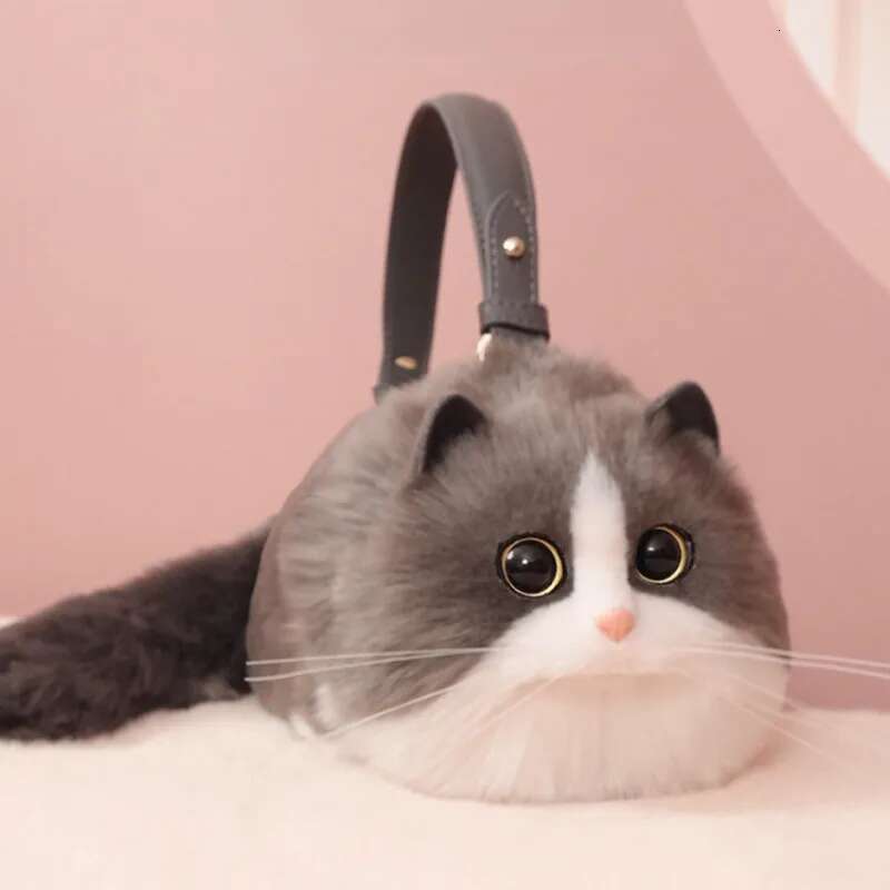 Shoulder Trendy Cute Cat Valentine's Day Exquisite Birthday Gift Zipper Personality Shopping Square Satchel Bag For Girl