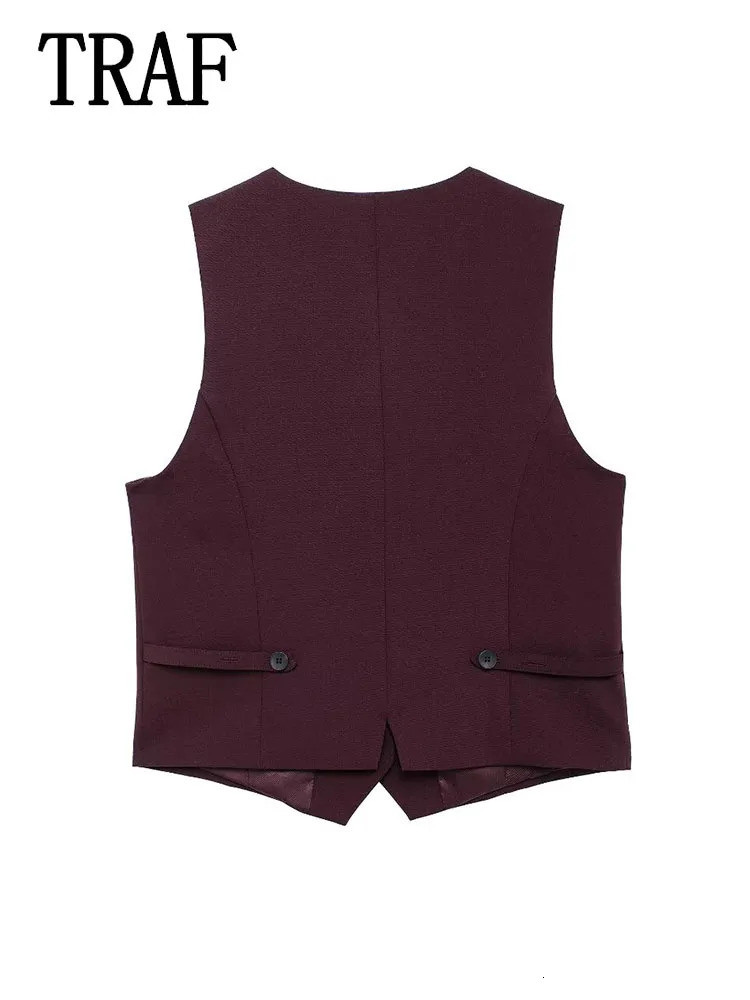 TRAF Office Straight Pants Sets For Women 2 Pieces Fashion Vest Top Womens Suit Casual Two Piece Set Outfit 250106