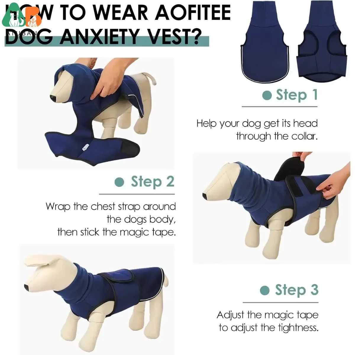 Dog Anxiety VestThunder Jacket for Large Dog Calming Jacket with Hoodie Dog Anxiety Jacket for FireworksDog Hoodies for NoiseXJ250109