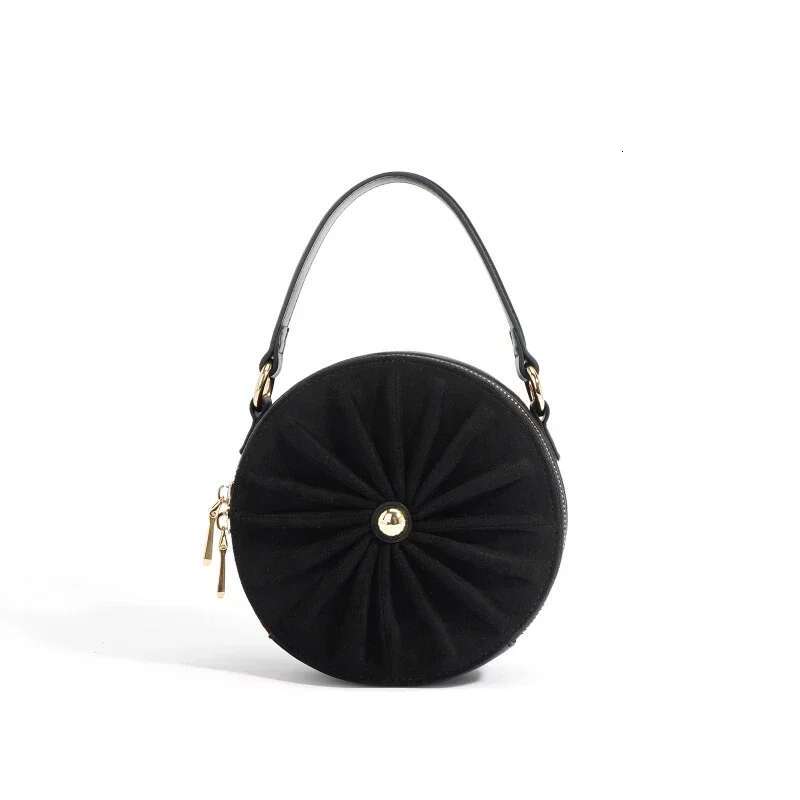 Women Designer Small Circular Ruched Handbags 2024 Fashion Chain Female Shoulder Crossbody Bag Girl Tote Phone Bags Purse