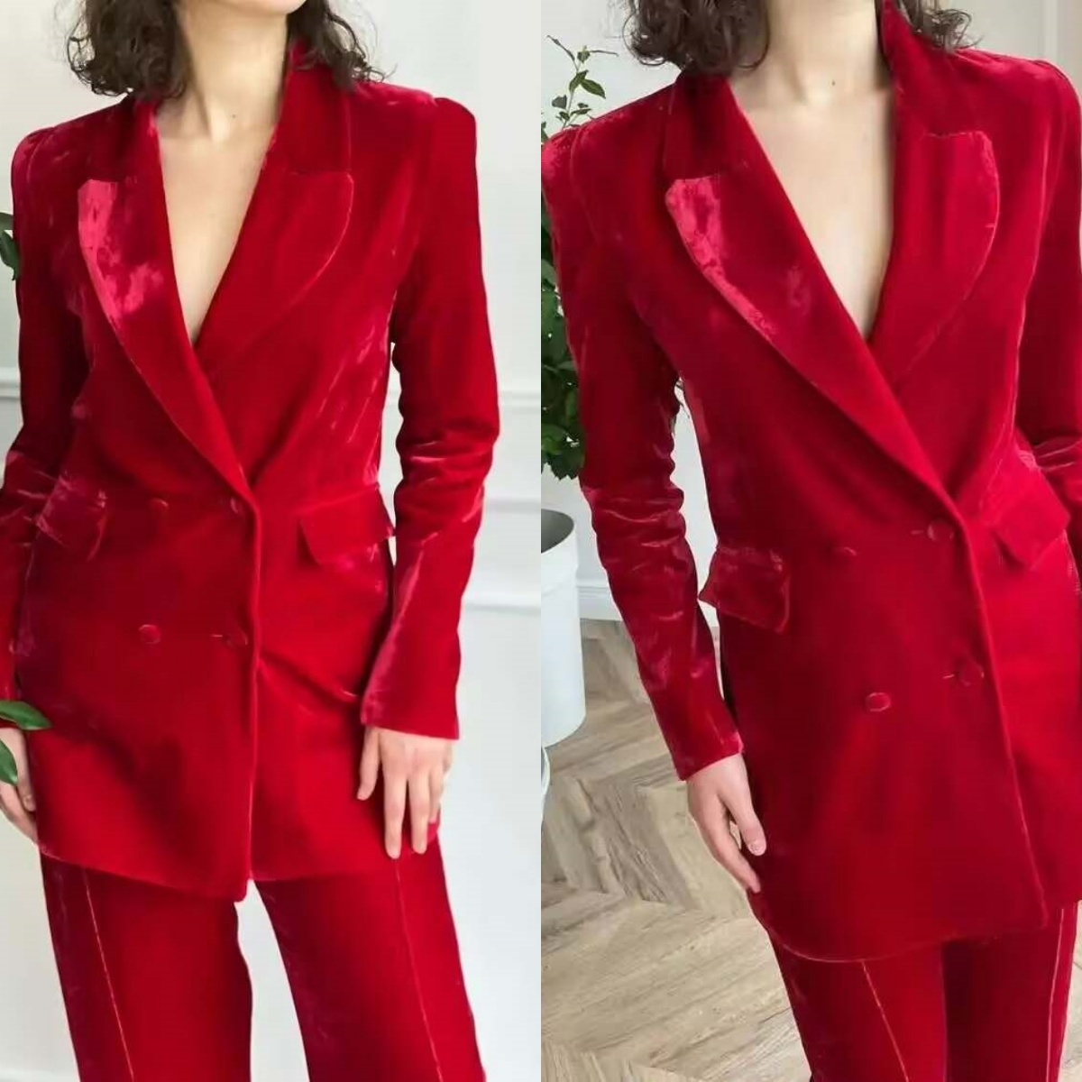 Bright Women Suits Double Breasted Blazer Ladies Outfits 2 Pieces set Jacket Pants Mother Of The Bride Suit Prom Blazer Customized
