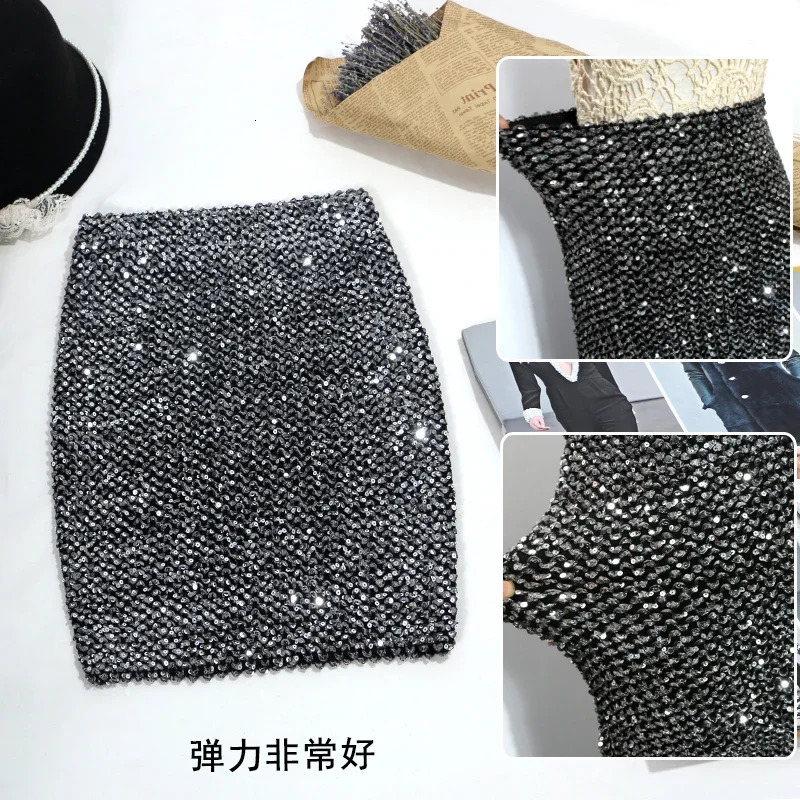 Sequin Skirt with sequins for women Summer style beach short Sequined Belly Dancer Costume Sexy High Waist Sequins skirt 250106