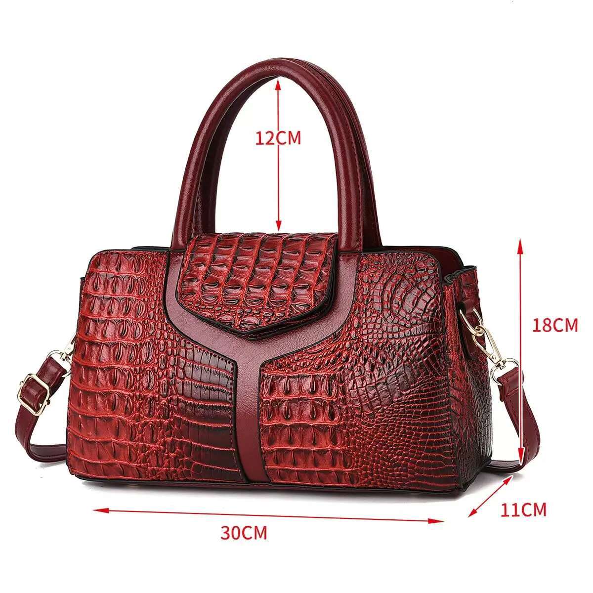 Women's Trendy Pillow Bag Textured Crocodile Print Tote Bag Crossbody Worn Over The Shoulder