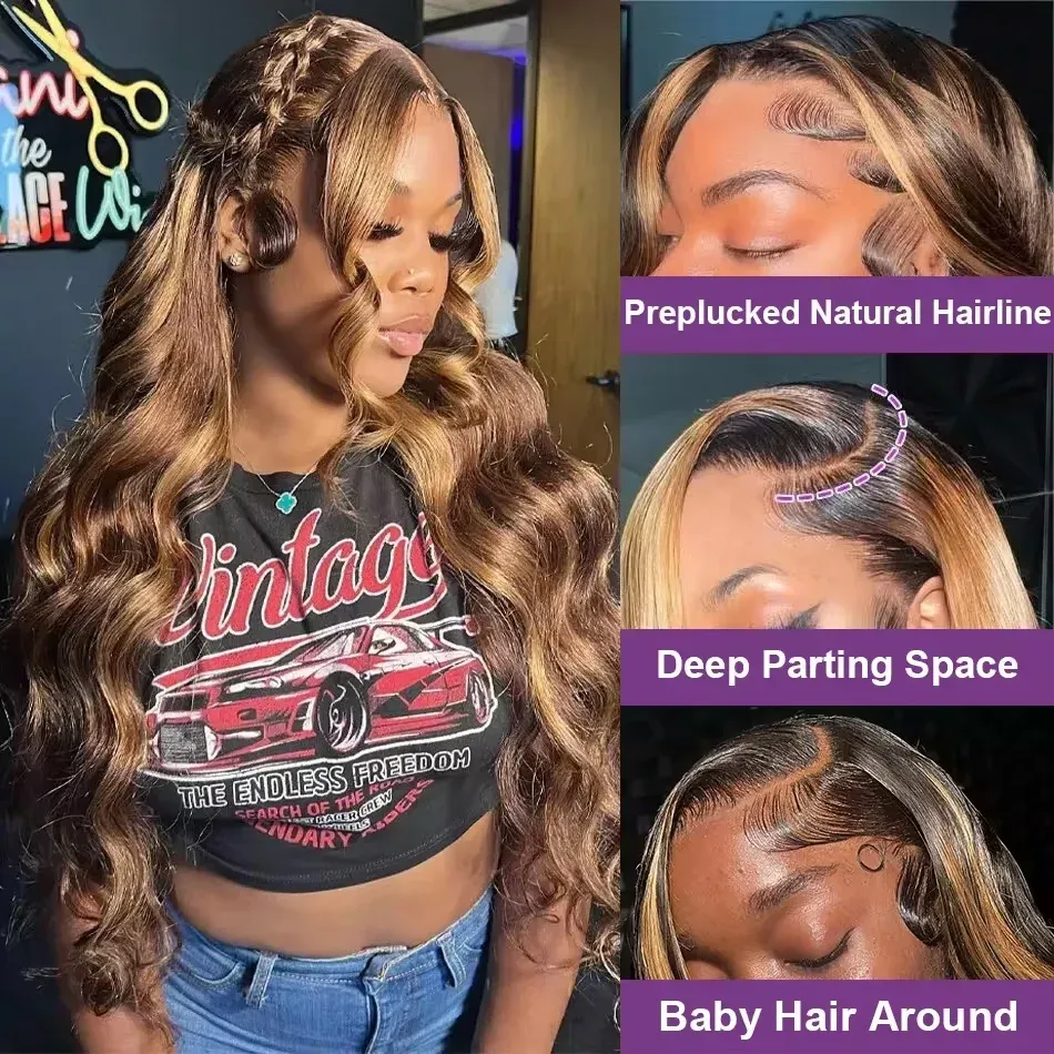 Synthetic Human hair lace front wigs glueless preplucked 36Inch Long Deep Wave Wigs 180Density Good Texture Heat Resistant Fiber