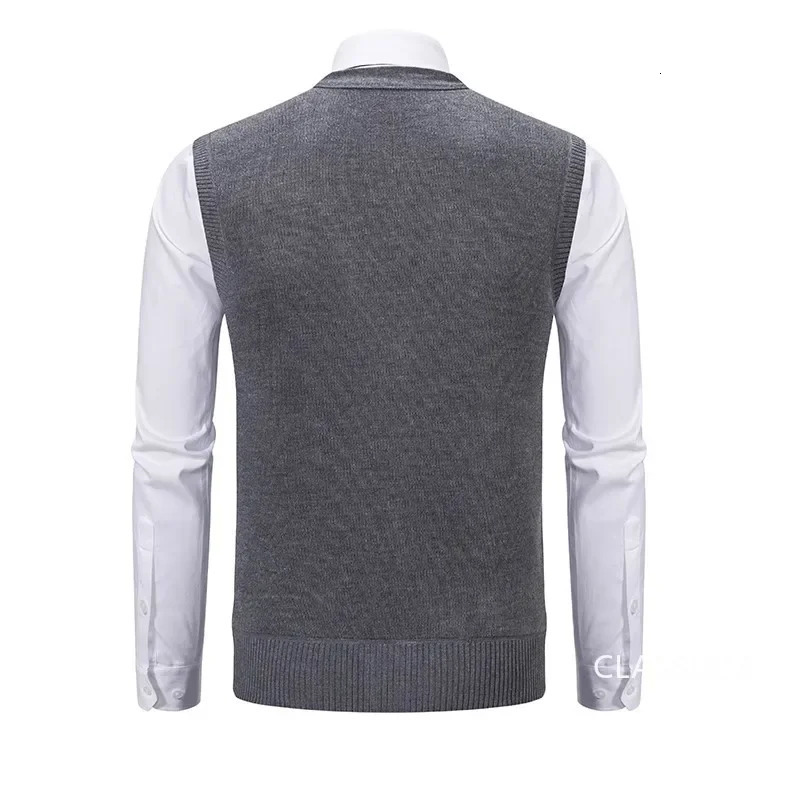 2024 Autumn Men Sweater Vests Waistcoats High Quality Male Business Casual Sleeveless Sweaters Winter Outwear 4X 250107