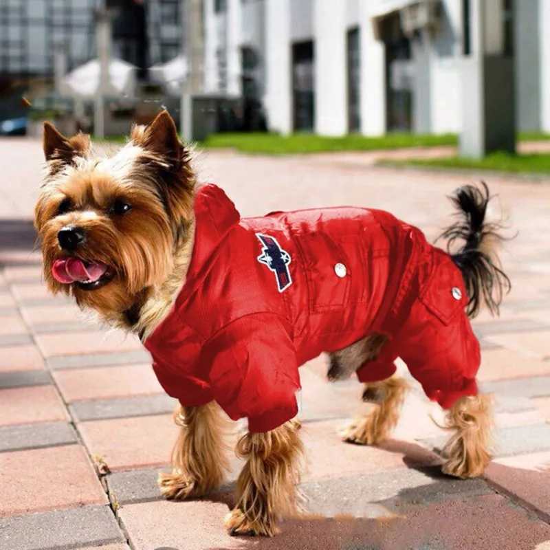 Autumn Winter Warm Pet Dog Jacket Uniform Thicken Hooded Dog Padded Coat For Small Medium Dogs Puppy Jumpsuit Waterproof CoatsXJ250109