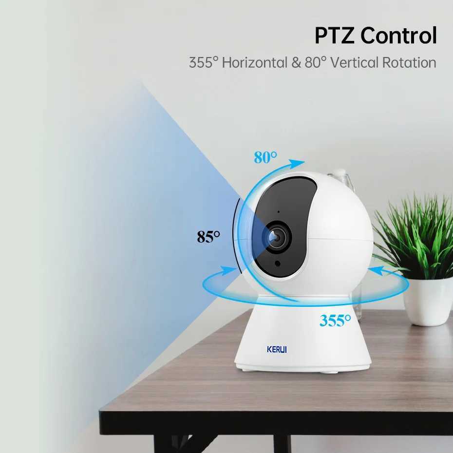 KERUI 5MP TUYA Intelligent Mini WiFi IP Camera Indoor Wireless Home Security AI Human Detection CCTV Monitoring Camera Automatic Tracking X250110