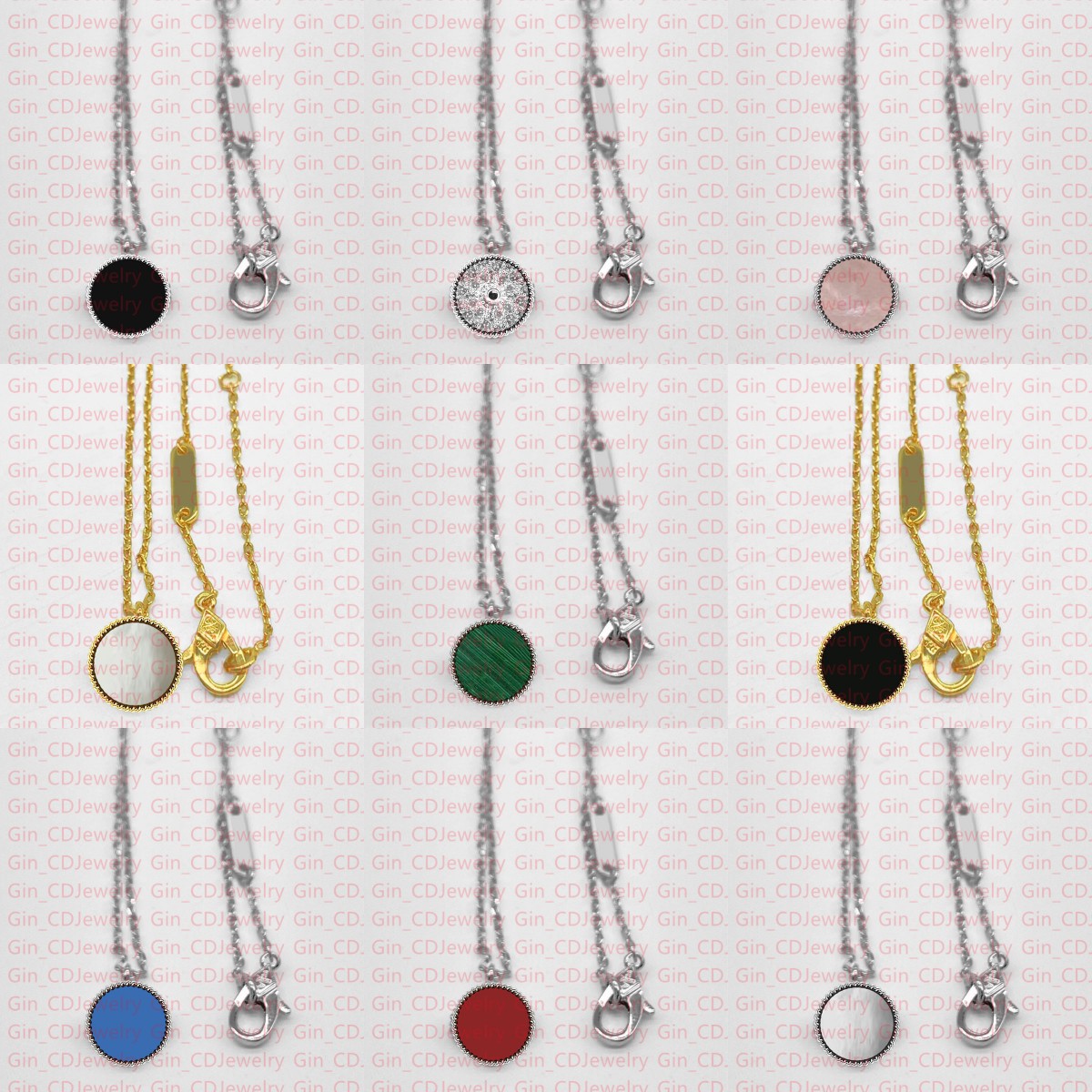 9MM Mini Fashion Classic Lucky Four Leaf Clover Necklace Pendant 18K White Gold Plated Women Girls Valentine's Day Mother's Day Engagement Gift