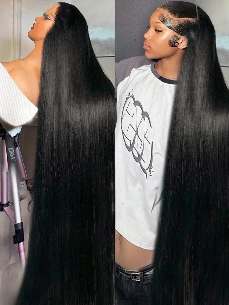 250 Density 30 40Inch 13X4 13X6 HD Transparent Bone Lace Front Wigs For Women Brazilian Straight Human Hair Wig On Sale