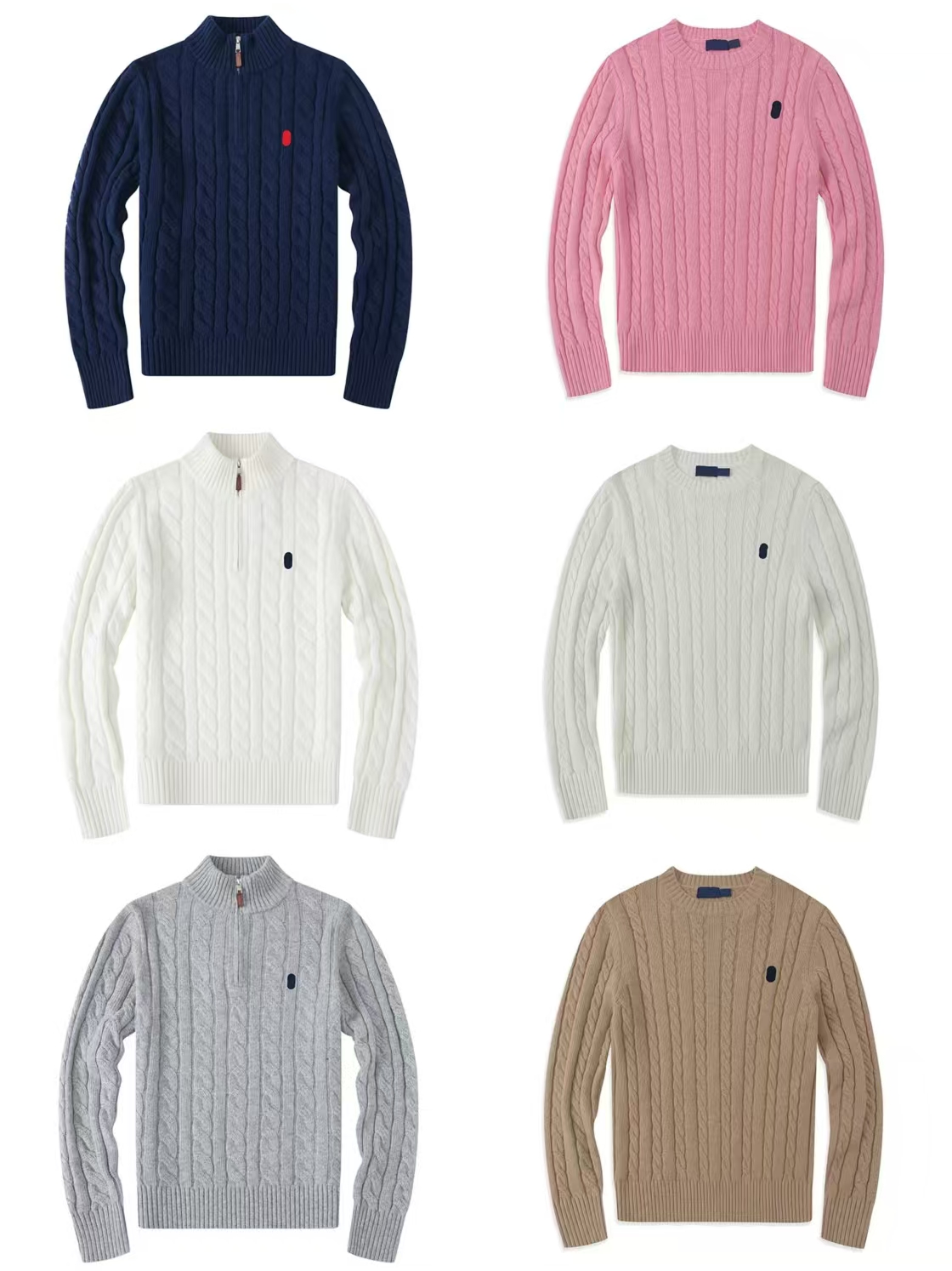 sweater mens designer sweater warhorse sweater luxury clothing embroidery craft men's sweater pullover sweater zipper stand collar twist solid color warm Size S-2XL