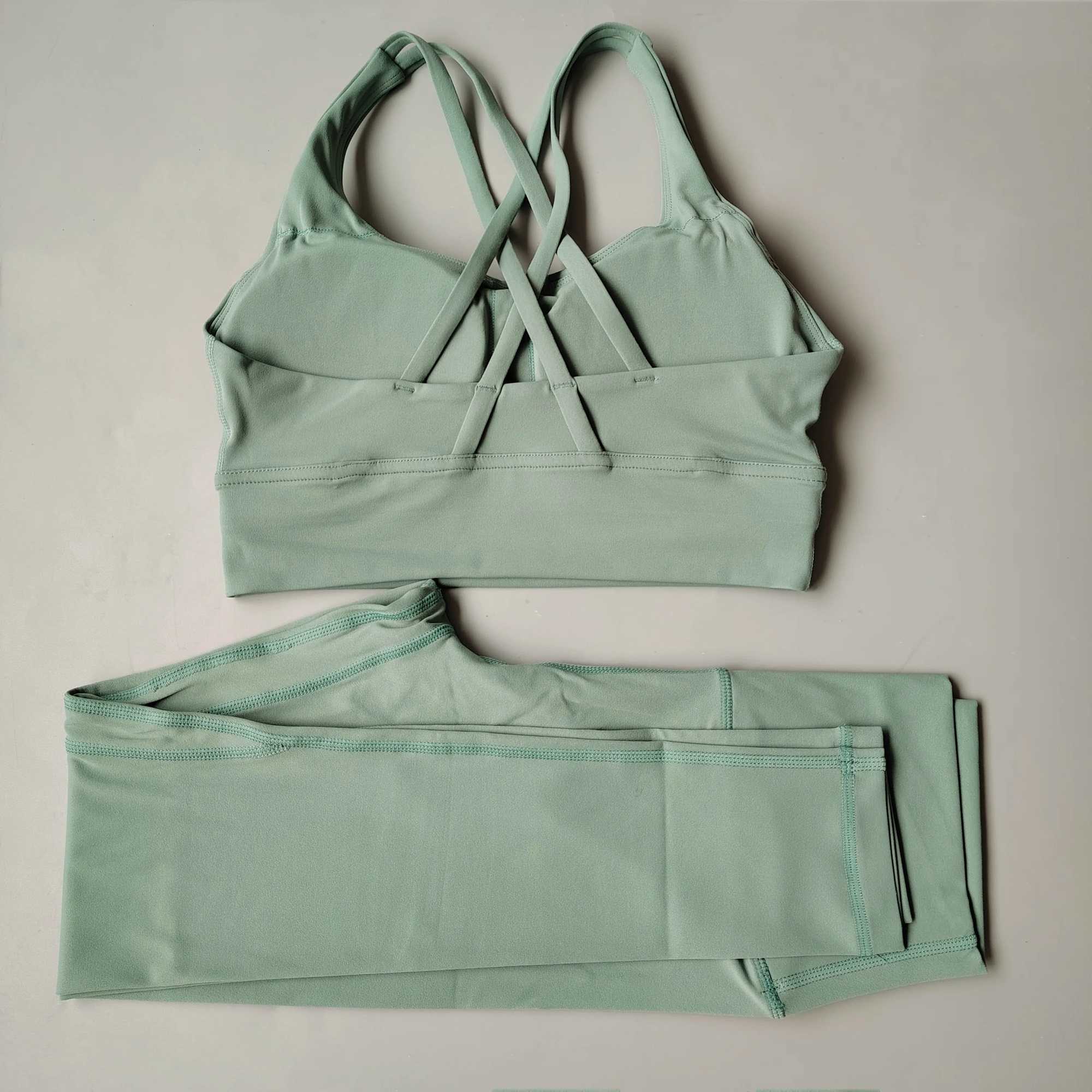 Sexy Yoga Clothes Gym Solid Color Sports Bra Women Leggings Crossed Back Sports Suit Fitness Clothes Soft Breathable ComfortableXJ250109