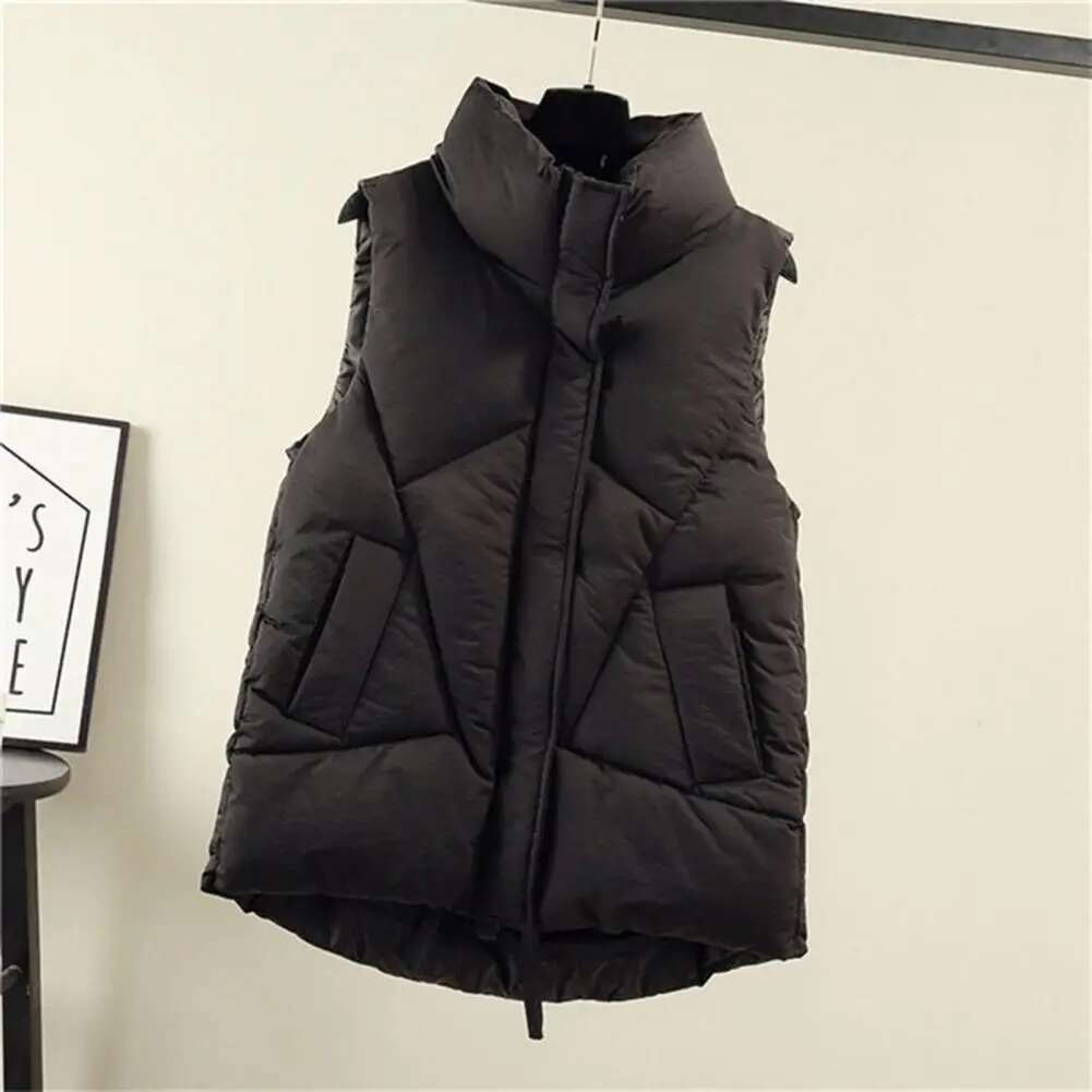 Women's Winter Vest Lapel Zipper Designer Jacket Cotton Pad Warm Sleeveless Jacket Suitable For Outdoor Activities