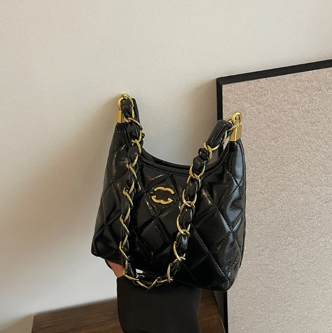 Women's designer fashion crossbody bag Fashion Diamond check chain shoulder bag New women's handbag temperament underarm bag kk01