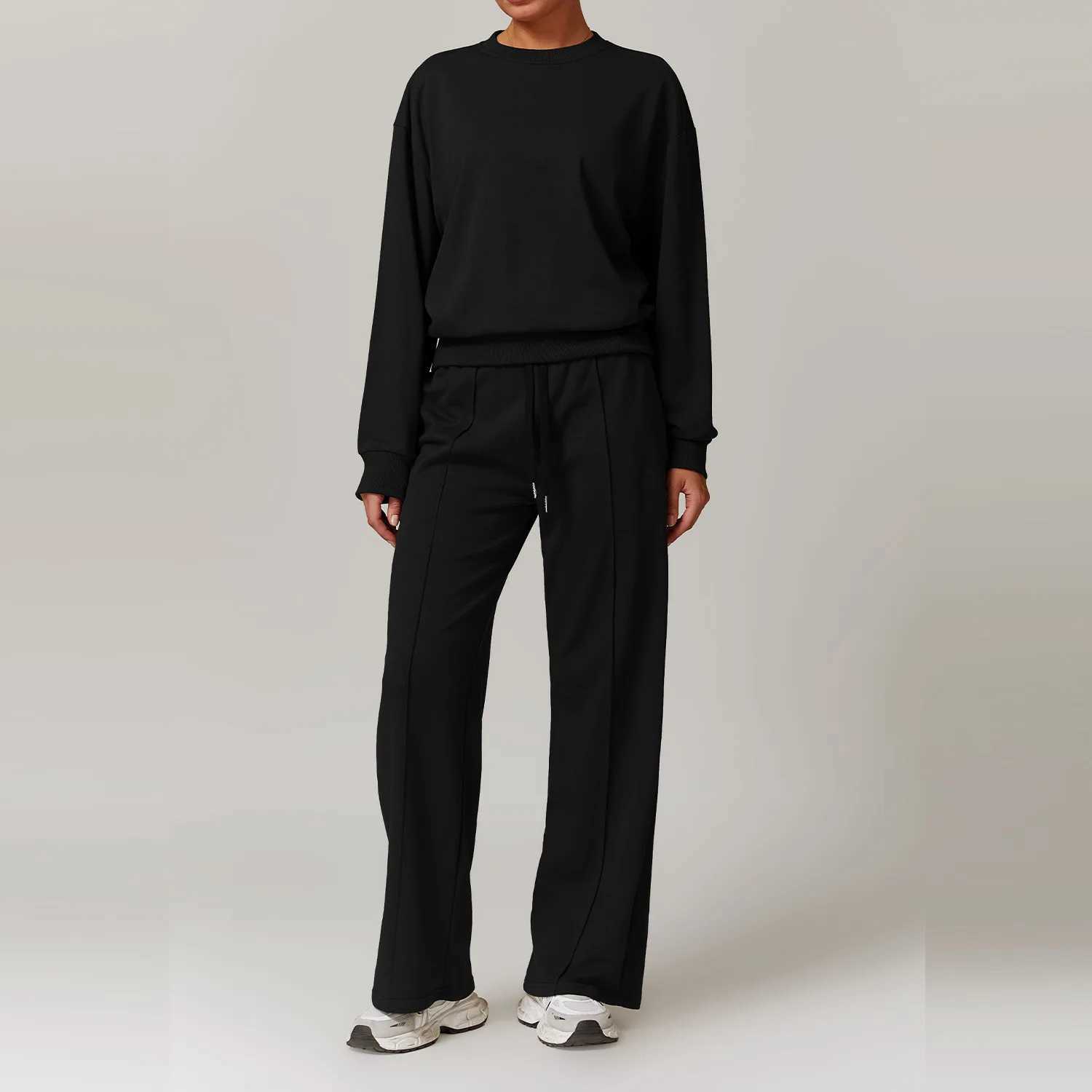 2PCS Women Tracksuit Yoga Set Workout Sportswear Gym Clothing Fitness Long Sleeve Crop Top High Waist Sports Pants Sports SuitsXJ250109