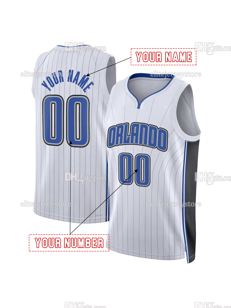Personalized Custom Basketball Jersey Paolo Banchero Franz Wagner Jonathan Isaac Cole Anthony Anthony Black Embroidered Letter Number Design Polyester