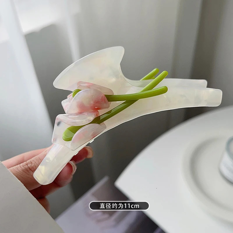11cm Long Clip Calla Lily Hair Clips Acetate Hair Crabs Fashion Hair Claws for Long Hair Floral Barrettes 250103