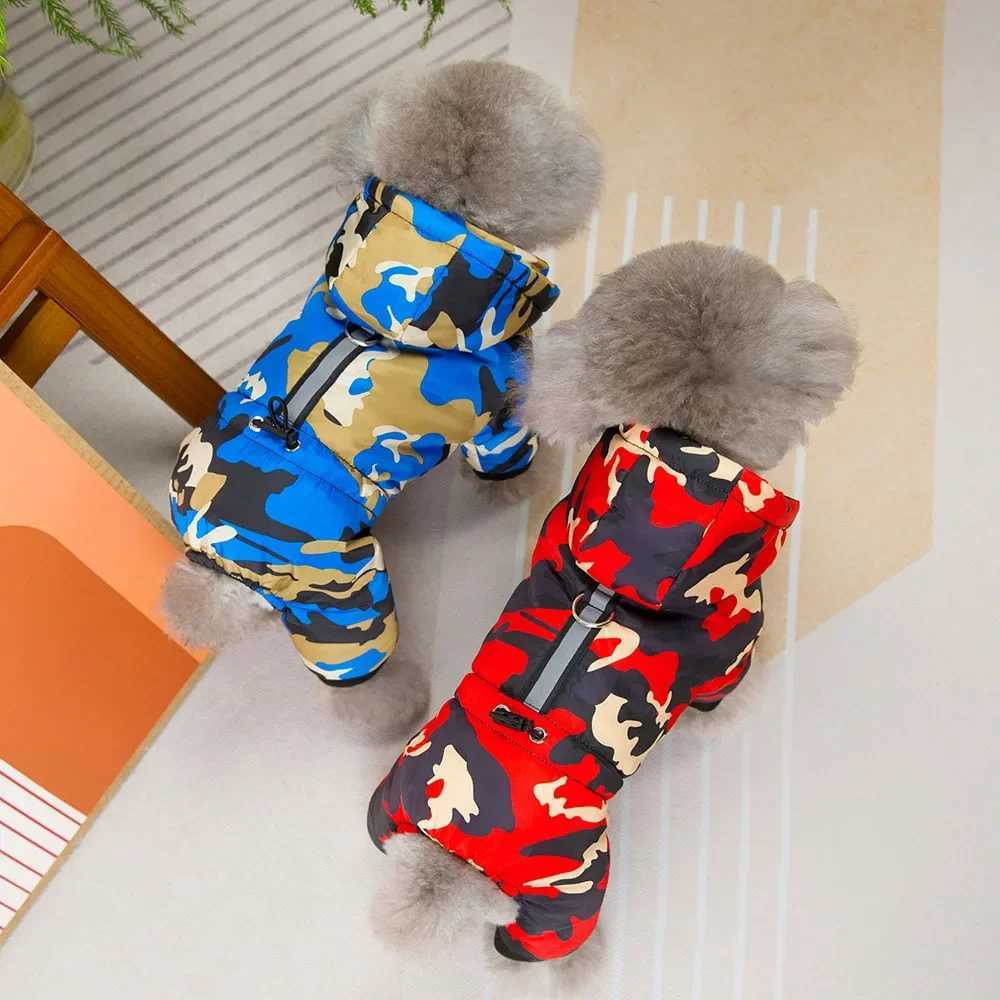 Camouflage Winter Dog Parkas Reflective Pet Clothing Small Dog Coats Jackets for Chihuahua Teddy Warm Puppy Clothes with D-RingXJ250121