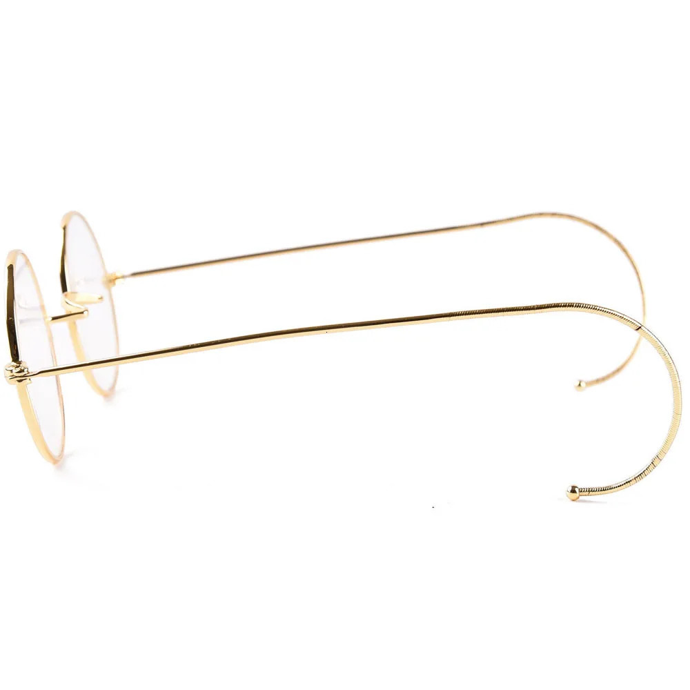 43mm Round Vintage Wire Rim Glasses Optical Eyeglass Frame with Cable Temples for Secure Fit 250109