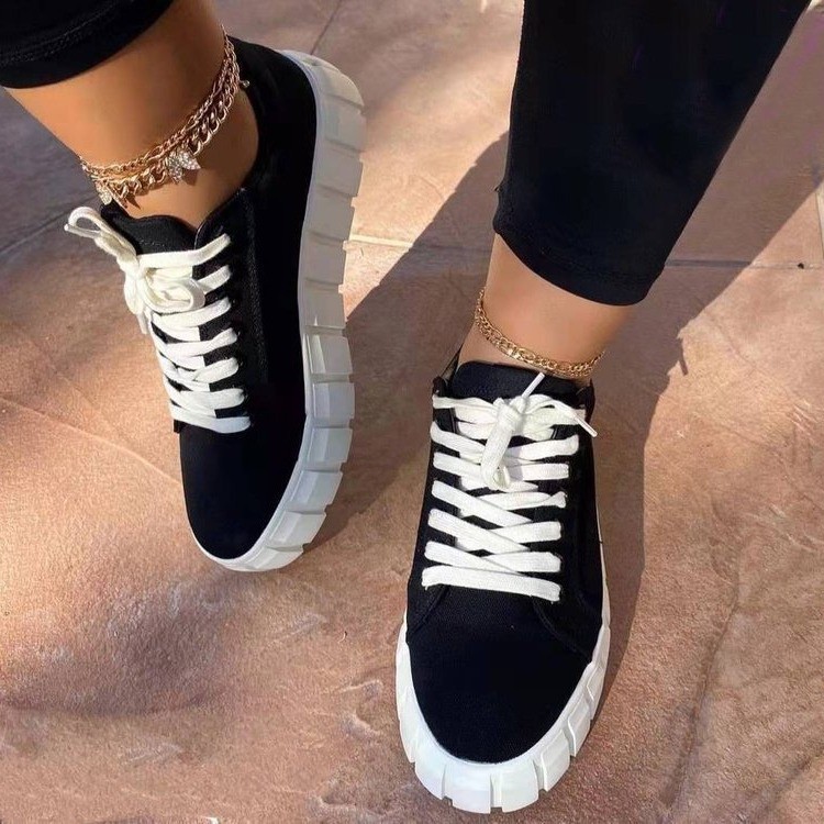 Casual Canvas Shoes Women Breathable Mesh Non Slip Trendy Shoes Walking Shoes for Daily Wear