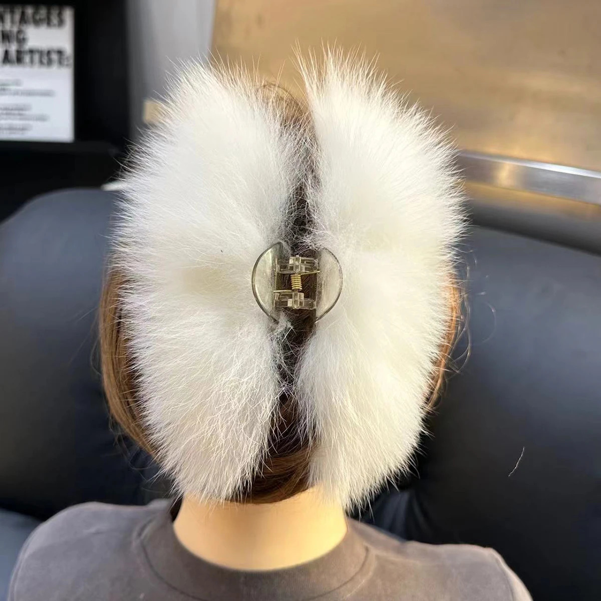 Real Fox Fur Hair Clips Headdress Cute Hair Accessories For Women Plush Scratching Hair Headdress Fashion Girls Hair Accessoreis 250103