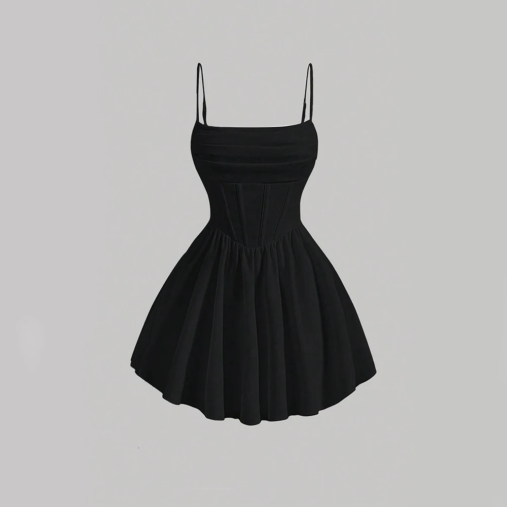 Mia Muse Womens Dresses Summer Elegant Plain Sleeveless Square Neck ALine Mini Sweet Dating 250106