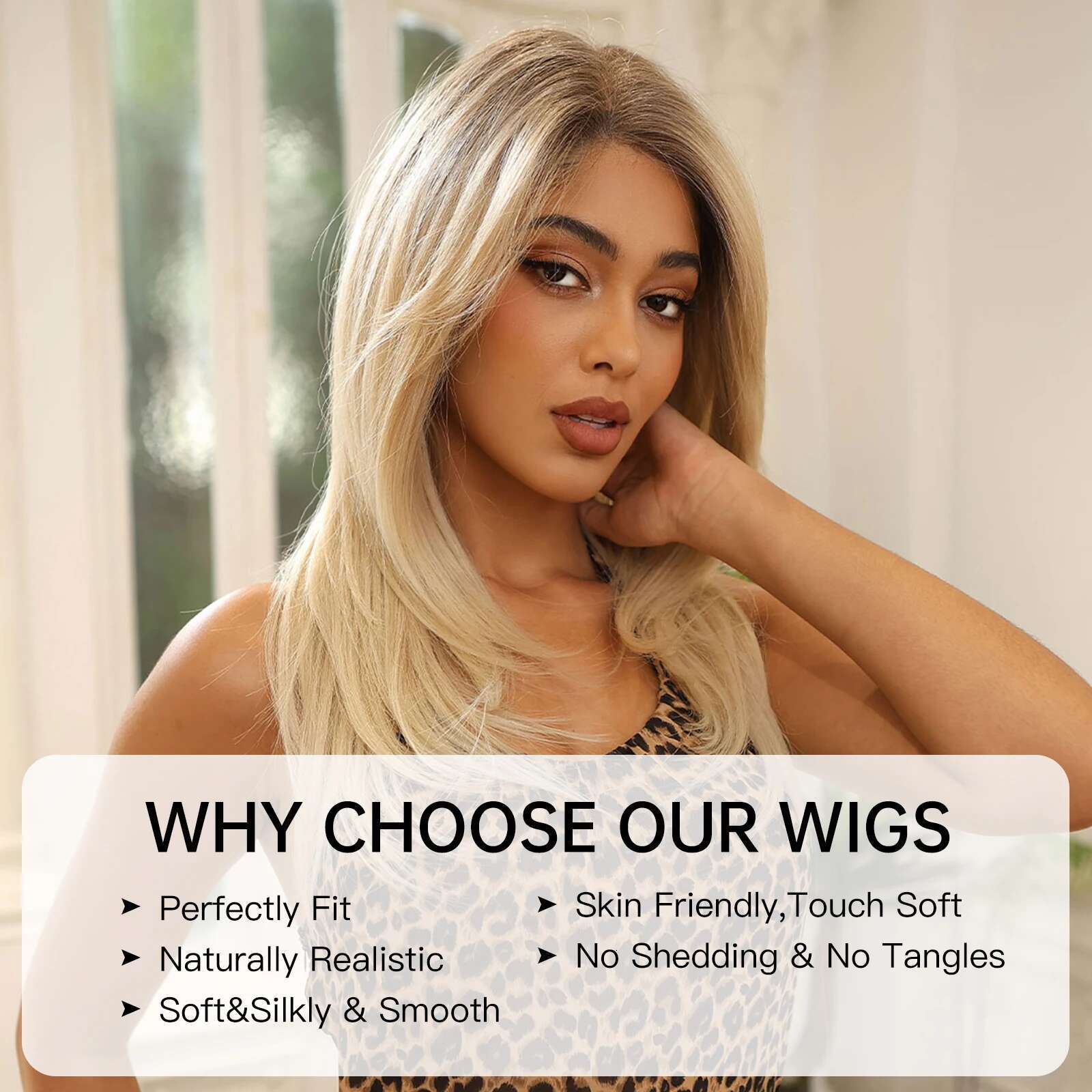 Layered Synthetic Wigs Dark Brown White Blonde Ombre MONO Top 4X4 Lace Front Wig FUTURA Hair for Women Daily Party Mono