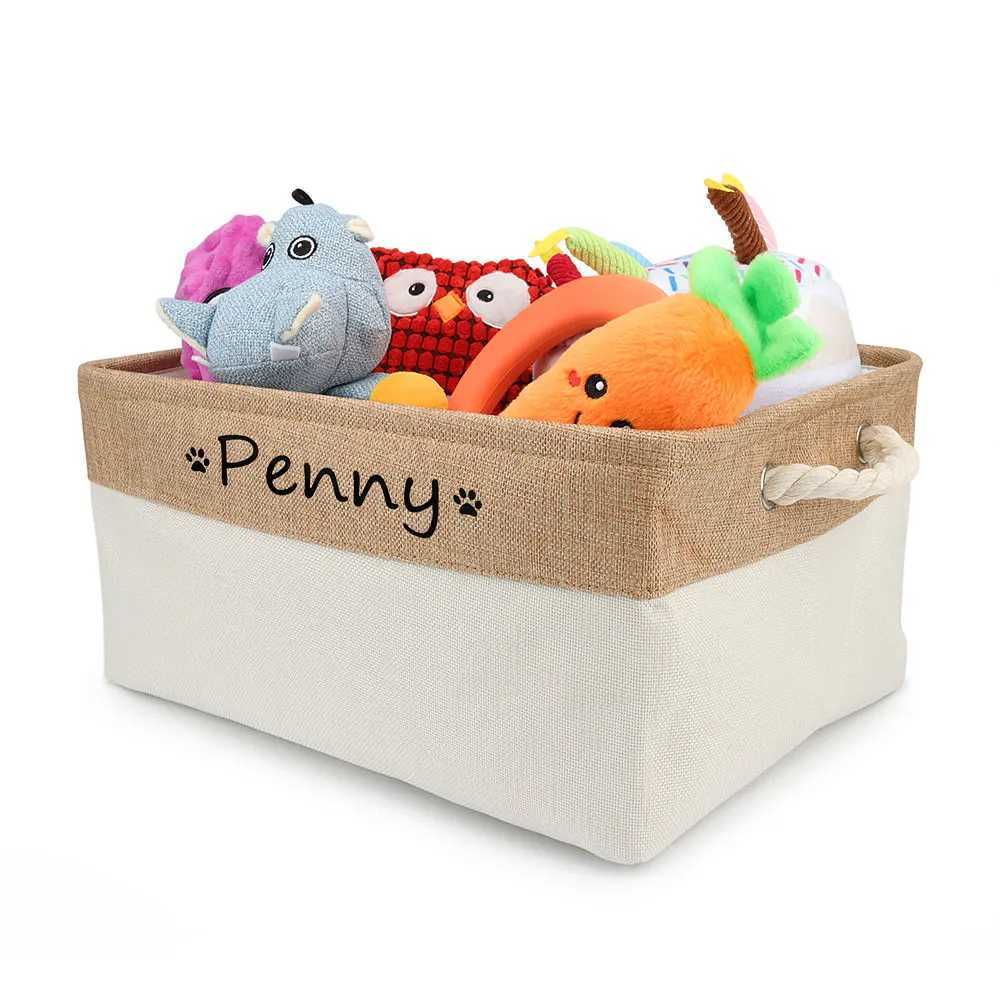 DIY Personalized Cat Dog Clothes Container Pet Toy Basket Foldable Box Bin Print Storage For Custom NameXJ250109