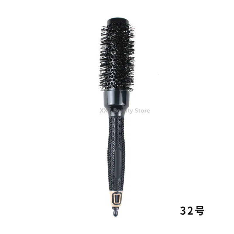 6pcs/set Black Boar Bristles Round Hair Comb Professional Hairdressing Hair Brush Static Barber Salon Styling Tools 250106