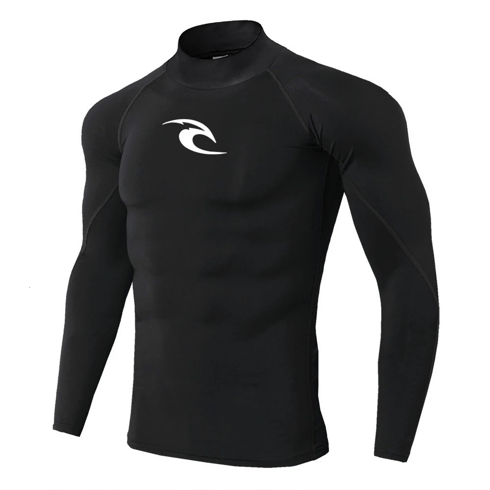 Autumn Running Tshirt Mens Long Sleeved Compression Shirt Fitness Training Top Gym Bodybuilding Undershirt Man Sports Wear 250106