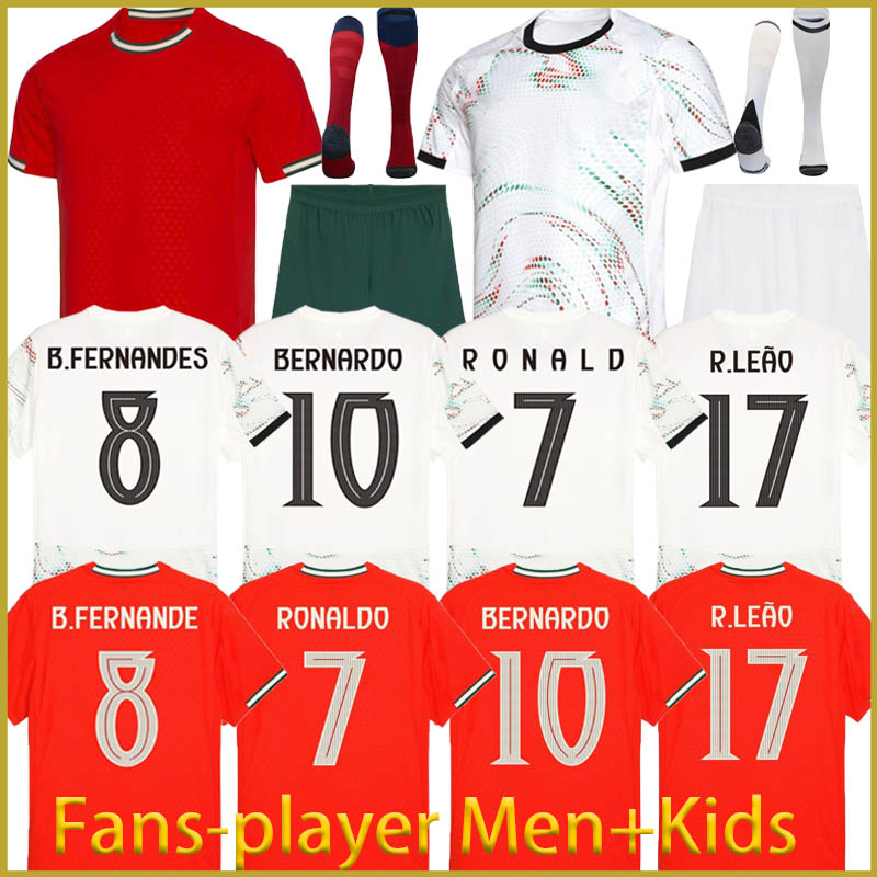 2025 soccer jerseys Portugal RoNalDo R. Leao JOAO FELIX PEPE BERMARDO camisa de futebol J.MOUTINHO 25 26 football shirt Men Kids kit women B.FERNANDES Portuguese player