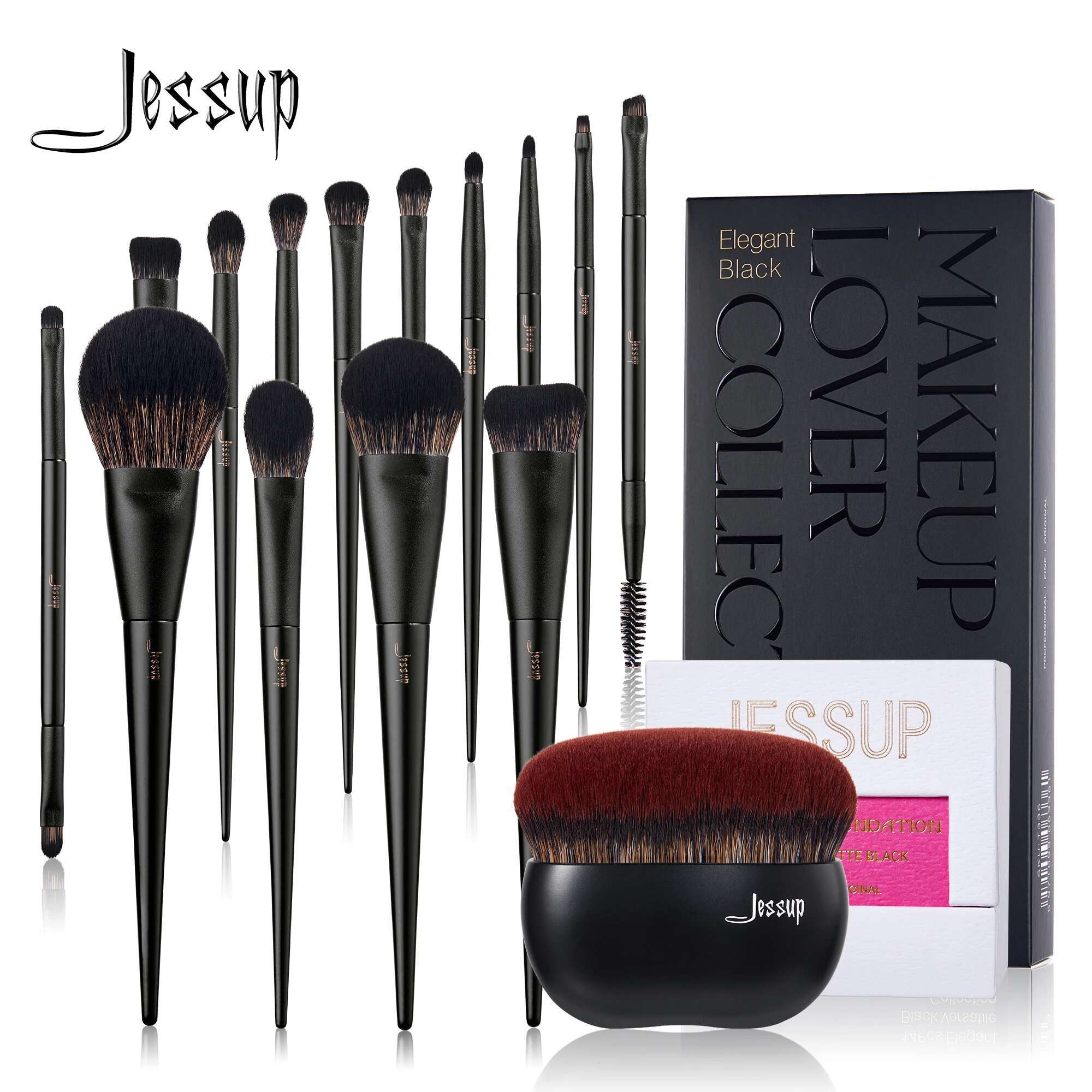 Jessup Makeup Brushes Set,10-14pcs Make Up Brush Contour Foundation Powder Eyeshadow Highlight Blending Concealer er T336