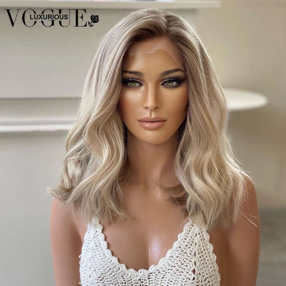 Ash Body Wave 100% Real Human Cream Blonde 13x6 Lace Wig 210% Density Pre Cut Ready To Wear Brazilian Hair Wigs