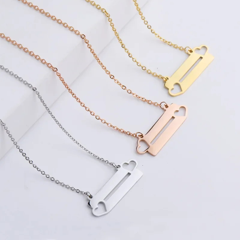 10PcsLot Korea Fashion 304 Stainless Steel Hollow Heart Pendant Necklace For Women Girls 250109