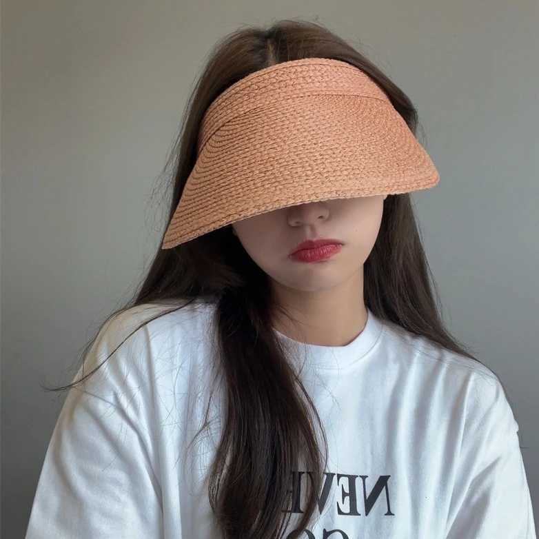 USPOP Summer Big Brim Sun Hat Raffia Band Style Casual Headless Beach Straw Hat X250109