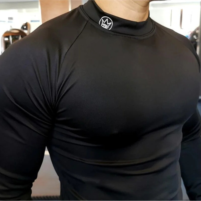 Running Tshirt Mens Long Sleeve Compression Shirt Gym Training Top Man Bodybuilding Workout Clothing 250110