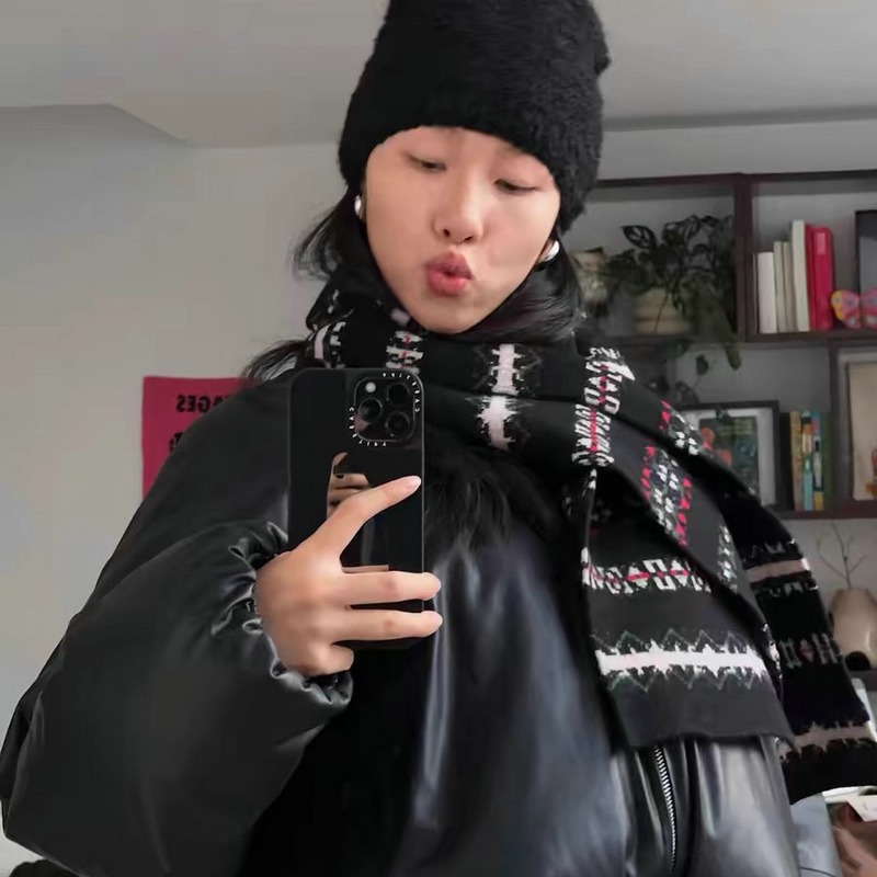 X0213 Icelandic style jacquard scarf retro Fair Isle thick gentle warm Christmas scarf winter new female