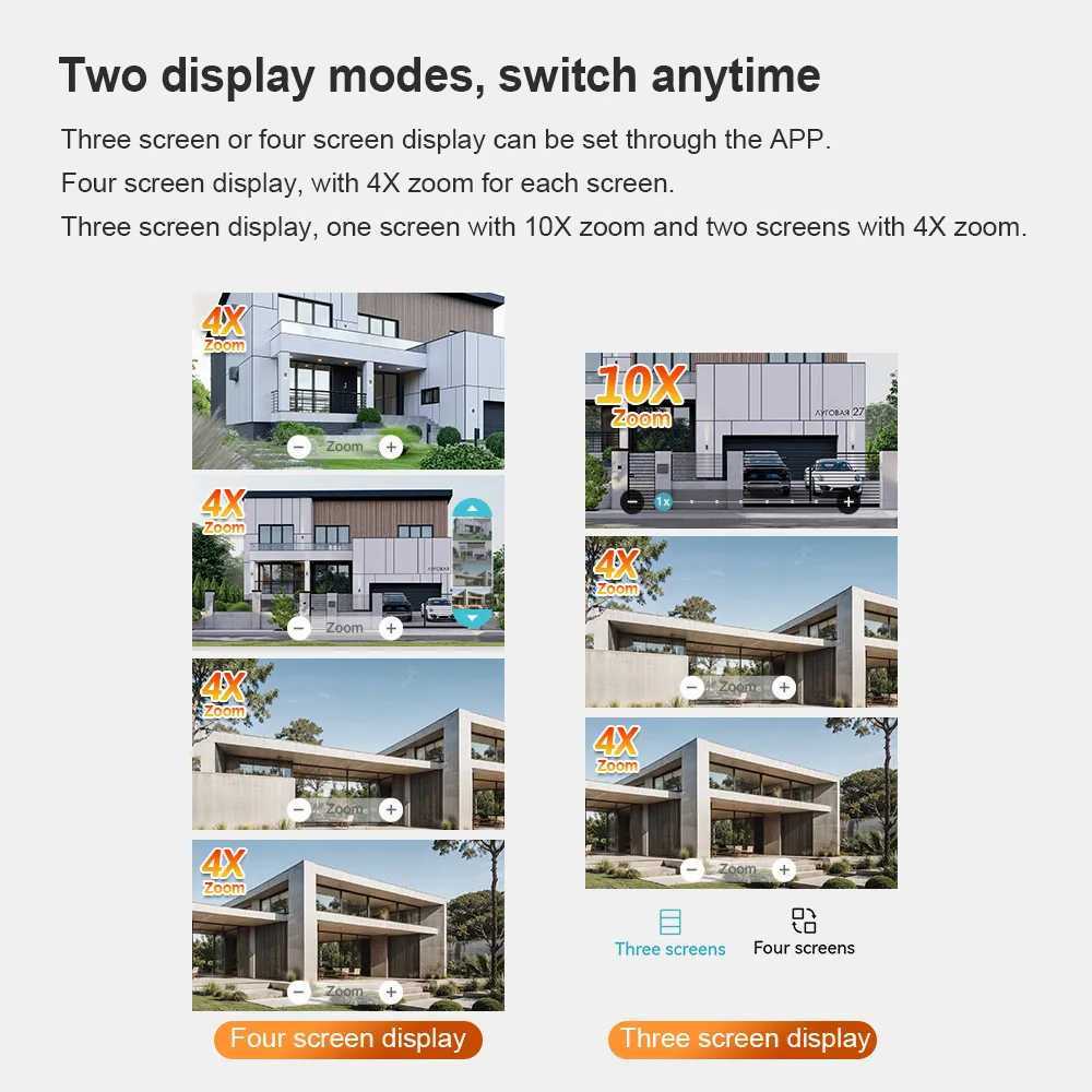 LS VISION 20MP 4*Screens Home Surveillance Wifi Camera 10X Zoom Outdoor Surveillance Camera Ip PTZ Auto Tracking Security Cctv X250110
