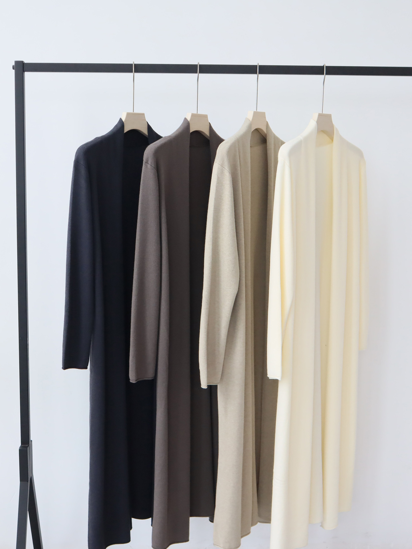 LMY11 Autumn Fashion Women's Wool-Blended Knit Cardigan for Fall and Winter - Casual Lazy Wind Long Sweater Coat