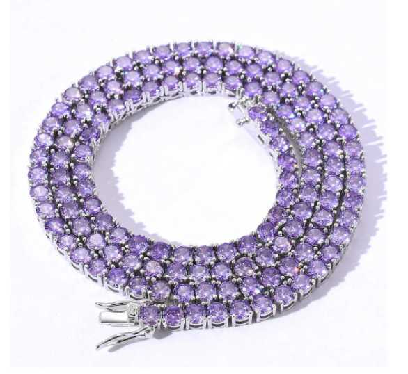 Custom gra jewelry 3MM 4MM 5MM sterg sier vvs tennis ice out lab grown dia mossanite moissanite necklace chain for women men