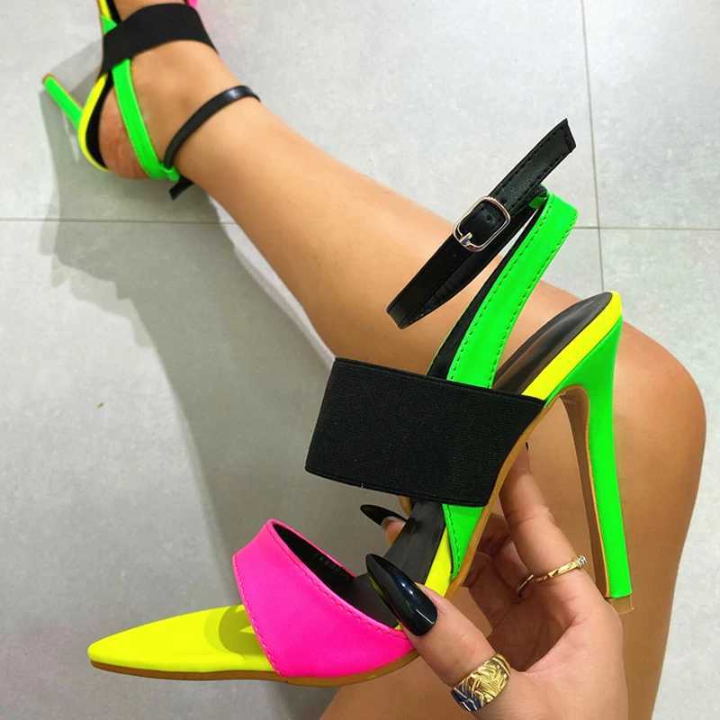 Summer Gladiator 11.5CM High Heels Party Dress Sandals Sexy Nightclub Stripper Shoes Women Pumps Buckle Strap Sandalias 250110