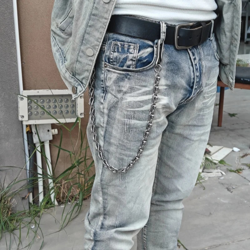 Model Serpentine Skeleton Pants Chain Trendy Men Ones Waist Retro Accessories Original Hip Hop Jewelry KeyChain 250107