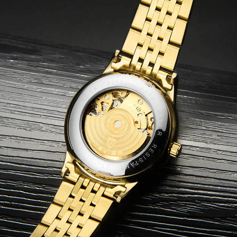 TEVISE Luminous Mechanical Watch Automatic Dragon themed Watch Mens Business Stainless Steel Strap Watch Wristwatch Couple Watch for men and women T04