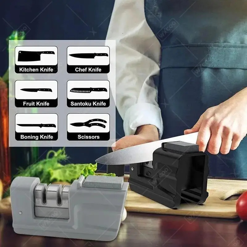 A three-level knife sharpening tool with a sharpening stone a 2-in-1 knife sharpening kit and a foldable chef knife sharpening tool 250103