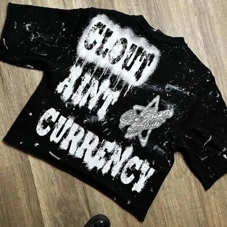 T Shirt Y2K Short Sleeve Tops Hip Hop Punk Rock Graphic Print Retro Oversized TShirt Mens Womens Round Neck 250106