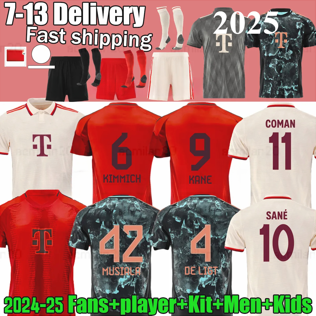 24 25 S-4XL KANE BAYERNS MUNICH Soccer Jerseys MUSIALA DE LIGT SANE HERNANDEZ Oktoberfest GNABRY ITO MULLER DAVIES KIMMICH soccer jerseys Musiala Kane Sane Davies888