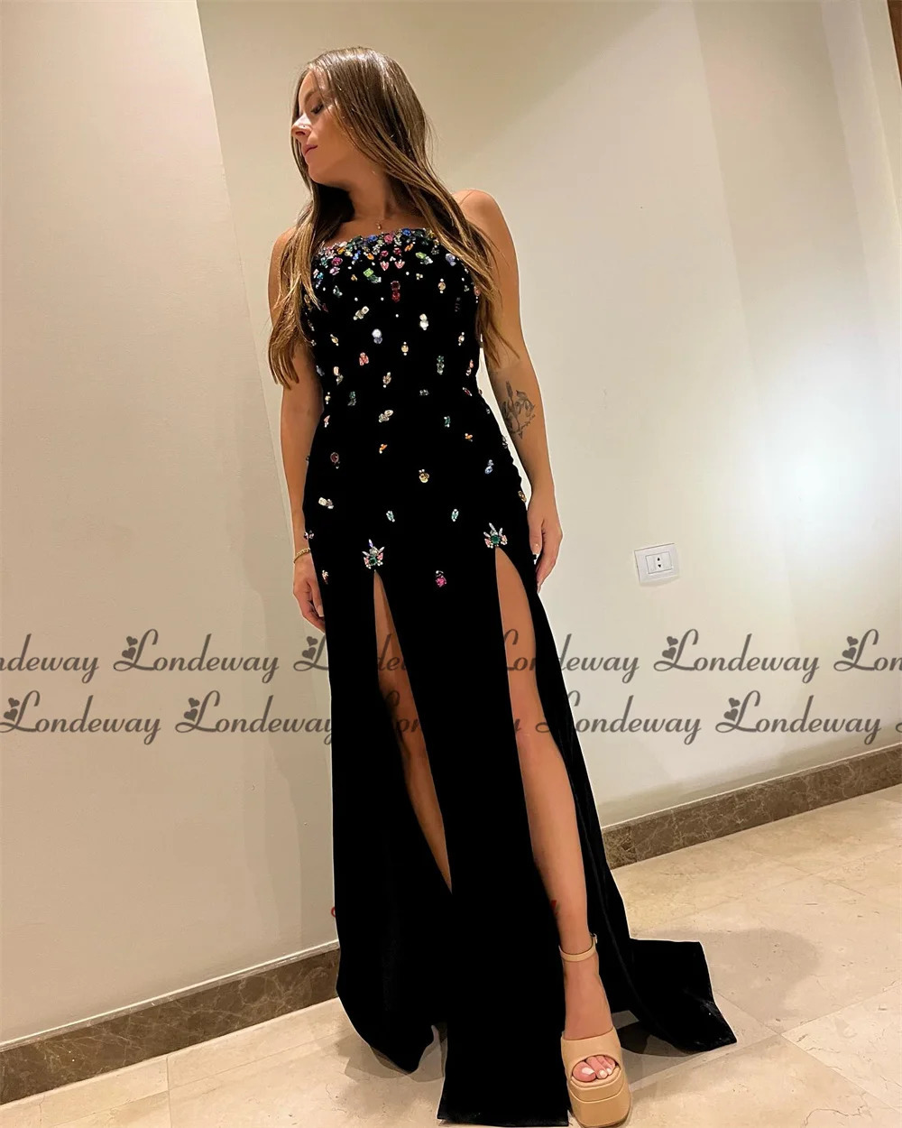 Londeway Sparkly Rhinestones Prom Dress with Slit Gala Saudi Arabric Vestidos De Noche Fiesta Bespoke Party Gown Customized 250106
